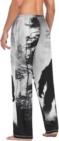 AIXIWAWA غامض Sasquatch الرجال بيجامة السراويل مريحة ملابس خاصة رجالي صالة PJ قيعان جيوب الرباط S in Kuwait