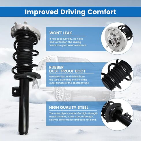 2PCS Front Shock Absorber Strut Assembly Fit for 2016-2022 BMW F48 X1 sDrive, xDrive28i, Replaces OE 31316861671, 31306886755, 31316882849 in Kuwait