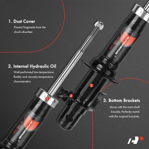 A-Premium Front Pair (2) Shock Struts Absorber Compatible with Honda Civic CRX 1988-1991 & Acura Integra 1990-1993, Driver and Passenger Side in Saudi Arabia