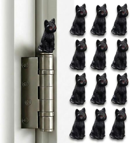 12 Pack Cat Hinge Heads Decor, Magnetic Hinge Toppers for Door, Cute Mini Animal Figurines for Hinges, Shelves, Cabinets in Kuwait