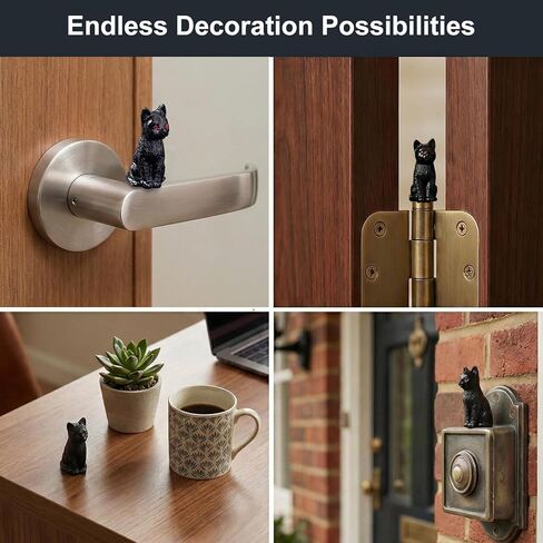 12 Pack Cat Hinge Heads Decor, Magnetic Hinge Toppers for Door, Cute Mini Animal Figurines for Hinges, Shelves, Cabinets in Kuwait