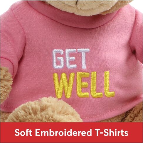 GUND Get Well T-Shirt Message Teddy Bear Stuffed Animal Plush, Blue, 12.5" in Kuwait