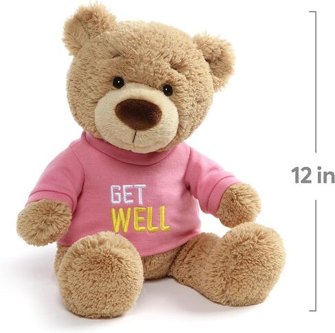 GUND Get Well T-Shirt Message Teddy Bear Stuffed Animal Plush, Blue, 12.5" in Kuwait