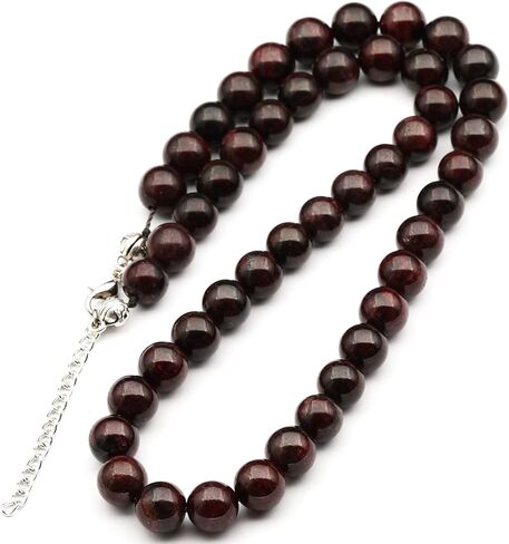 Natural Gemstone Beaded Choker Necklace | 8mm Handmade Adjustable Jewelry for Men & Women | Chakra Balancing Crystal Necklace | Spiritual Gift | Macrame Cord with Extender in Saudi Arabia
