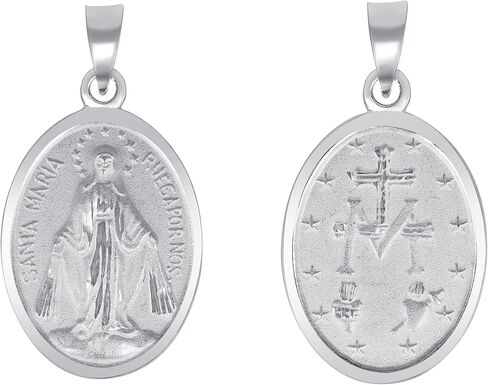 925 Sterling Silver 925 Sterling Silver The Miracle of the Miraculous Medal of Virgin Mary Pendant Charm Necklace with Box Chain in Saudi Arabia