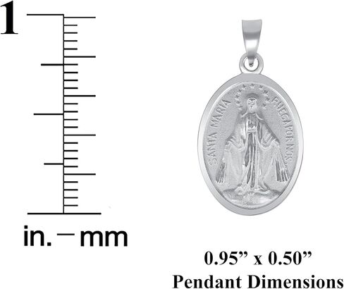925 Sterling Silver 925 Sterling Silver The Miracle of the Miraculous Medal of Virgin Mary Pendant Charm Necklace with Box Chain in Saudi Arabia
