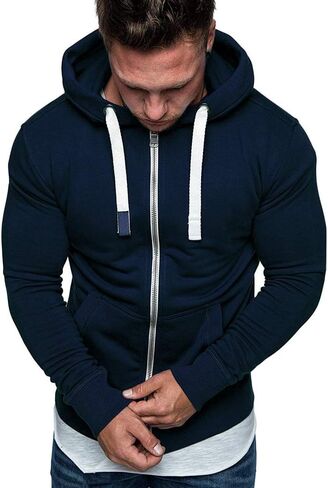 sandbank Men's Hoodie Sweatshirt Zipper Hooded Pullover Men Casual Sports Top in Saudi Arabia