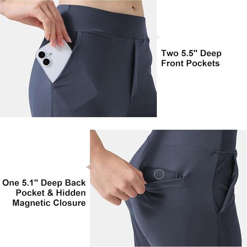 Athlemon Women's Petite Ankle Pants, 25"/27" Inseam Stretchy Pull-On 7/8 Athleisure Pants for Casual, Work, Travel and Golf in Saudi Arabia