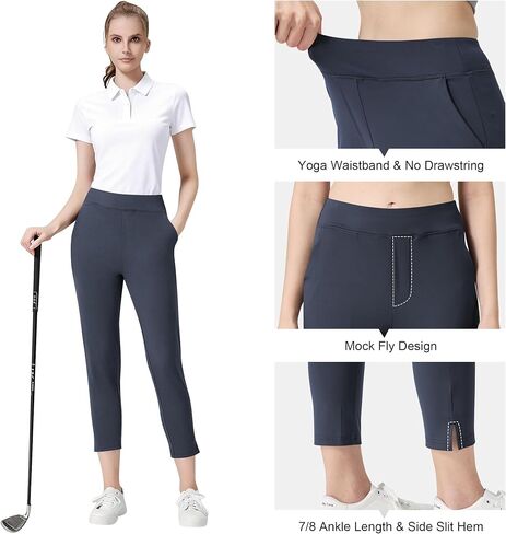 Athlemon Women's Petite Ankle Pants, 25"/27" Inseam Stretchy Pull-On 7/8 Athleisure Pants for Casual, Work, Travel and Golf in Saudi Arabia
