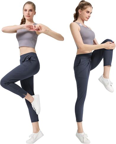 Athlemon Women's Petite Ankle Pants, 25"/27" Inseam Stretchy Pull-On 7/8 Athleisure Pants for Casual, Work, Travel and Golf in Saudi Arabia