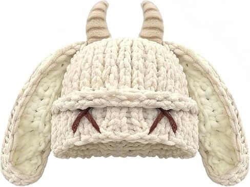 Devil Horn Knitted Beanie Hat for Adult, Novelty Women Men Demon Horns Cap Winter Warm Hip Hop Hat Skull Hat ski hat in Kuwait