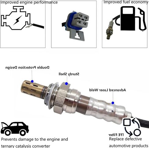 4 Pcs Upstream & Downstream O2 Oxygen Sensors, Compatible with Chevy 2013-2015 Silverado 2500/3500 HD, GMC Sierra 2500/3500 HD in Kuwait