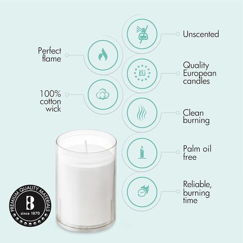 BOLSIUS 24 Hour Votive Candles - 20 Pack Restaurant Candles in Clear Unbreakable Plastic Cups - Premium European Quality - Unscented Smokeless Relight, Birthday, Party & Wedding Candles in Kuwait