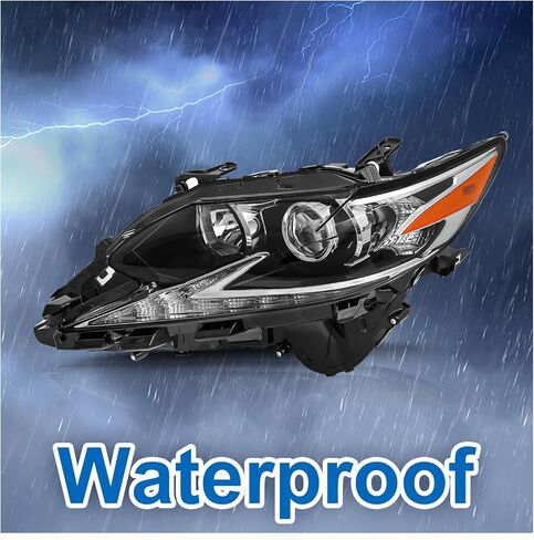 LED DRL Headlight Assembly Fit for 2016-2018 Lexus ES350 ES300h, Head Lamp Black Housing with Amber Reflector - S in Kuwait