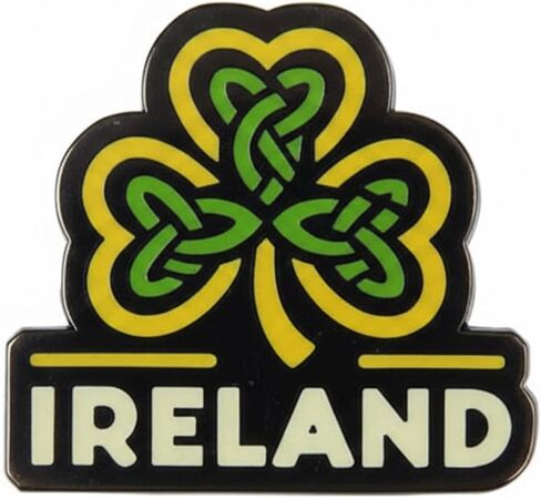 Vagabond Heart Ireland Enamel Pin - Hard Enamel Lapel Pin Badge Irish Clover Souvenir - Metal Travel Pin for Backpack Jacket Hat - Collectible Gift for Travelers Men Women - 1.25" Inch Rubber Clutch Back in Saudi Arabia