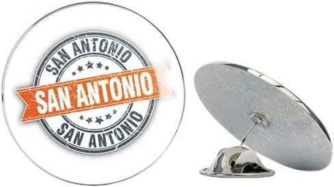 San Antonio Travel Grunge Rubber Stamp Round Metal 0.75" Lapel Pin Hat Shirt Pin Tie Tack Pinback in Kuwait
