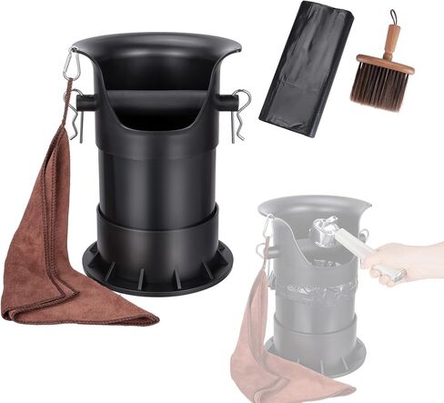 HOMEE Coffee Knock Box with Silicone Tamper Mat,4.8in Barista Style Espresso Grounds Knock Box with Removable Heavy-Duty Metal Knock Bar and Non-Slip Base,Equipped Espresso Silicone Round Tamper Mat in Saudi Arabia