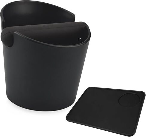 HOMEE Coffee Knock Box with Silicone Tamper Mat,4.8in Barista Style Espresso Grounds Knock Box with Removable Heavy-Duty Metal Knock Bar and Non-Slip Base,Equipped Espresso Silicone Round Tamper Mat in Saudi Arabia