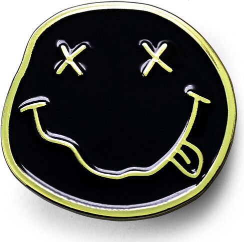 Smiley Face Rock Band Enamel Pin 1.2 Inches in Kuwait