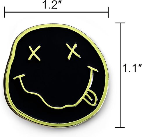 Smiley Face Rock Band Enamel Pin 1.2 Inches in Kuwait