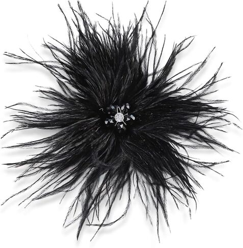 Elegant Feather Cz Flower Large Brooch Pin for Women Men Dainty Sparkly Crystal Floral Lapel Pins Shawl Dress Suit Clothes Accessories Corsage Brooches Wedding Party Fashion Jewelry 140mm in Saudi Arabia