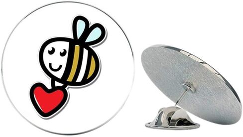 Bee with Heart Metal 0.75" Lapel Hat Pin Tie Tack Pinback in Kuwait