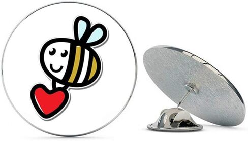 Bee with Heart Metal 0.75" Lapel Hat Pin Tie Tack Pinback in Kuwait