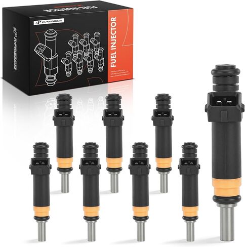 A-Premium 2 Holes Set of 8 Fuel Injectors Compatible with BMW E65 Series 745i, E66 Series 745Li, 2002-2003, 4.4L in Saudi Arabia