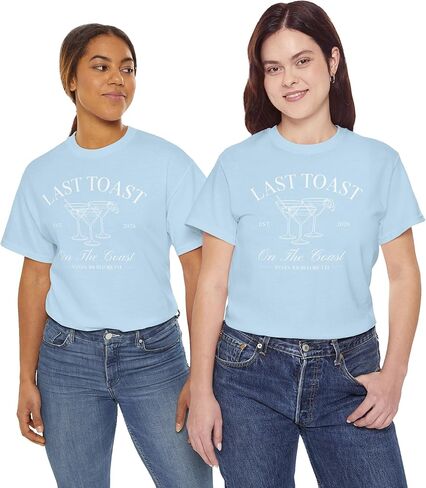 قميص Captain Bride، قمصان حفلات توديع العزوبية البحرية، تي شيرت طاقم حفلات الزفاف البحرية، قميص First Mate، قمصان وصيفات العروس (Last Toast on The Coast)، مقاس متوسط in Kuwait