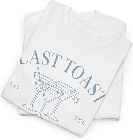 قميص Captain Bride، قمصان حفلات توديع العزوبية البحرية، تي شيرت طاقم حفلات الزفاف البحرية، قميص First Mate، قمصان وصيفات العروس (Last Toast on The Coast)، مقاس متوسط in Kuwait