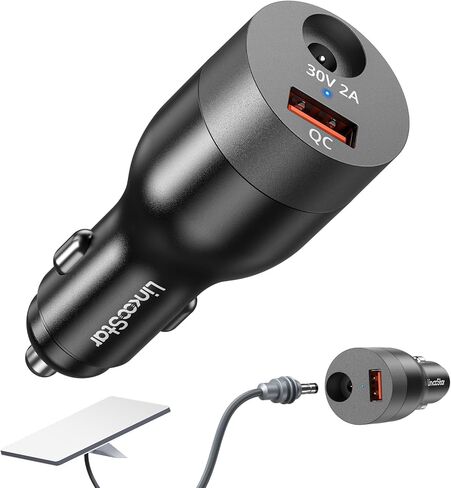 Starlink Mini Car Adapter 12V-24V to 30V DC Step Up Converter 2-in-1 78W Car Cigarette Lighter Adapter Starlink Mini Accessories 12V Car Charger Adapter Support Official 50M for RV/Boat/Trailer/Trucks in Kuwait
