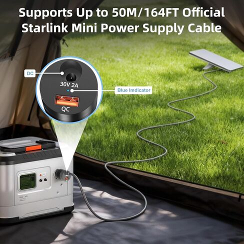 Starlink Mini Car Adapter 12V-24V to 30V DC Step Up Converter 2-in-1 78W Car Cigarette Lighter Adapter Starlink Mini Accessories 12V Car Charger Adapter Support Official 50M for RV/Boat/Trailer/Trucks in Kuwait