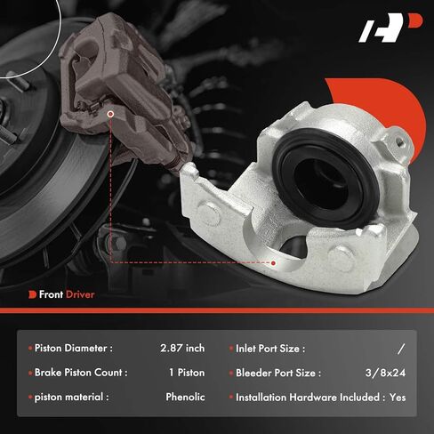 A-Premium Disc Brake Caliper Assembly Without Bracket Compatible with Ford F-100, F-250, F-150, E-100 Econoline, E-150 Econoline, E-100 E-150 Econoline Club Wagon, Bronco - Front Left Driver Side in Saudi Arabia