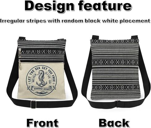 Nautical Seahorse Voyager Crossbody Bag Let The Sea Set You Free Never Give Up with Anchor Design Adjustable Strap Messenger Bag Outdoor Daily Use Purse Sailors Ocean Explorers Gift in Saudi Arabia
