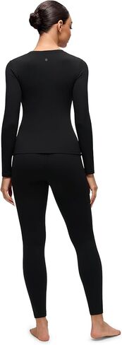 CRZ YOGA Softembrace Fleece Lined Thermal Underwear Set for Women - Soft Casual Base Layer Long Johns Warm Pajamas Top Bottom in Saudi Arabia