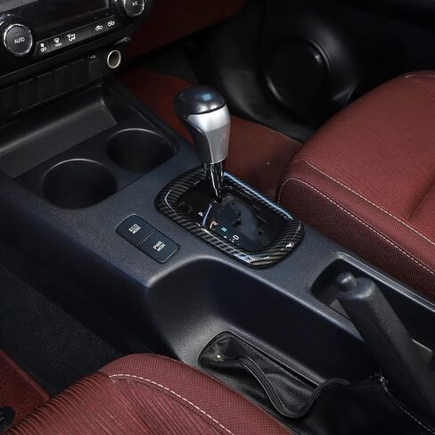 Car ABS Carbon Fiber Control Gears Panel Protective Cover molding Trims Stickers Compatible with Toyota Hilux 2015 2016 2017 2018 2019 2020 2021 in Saudi Arabia