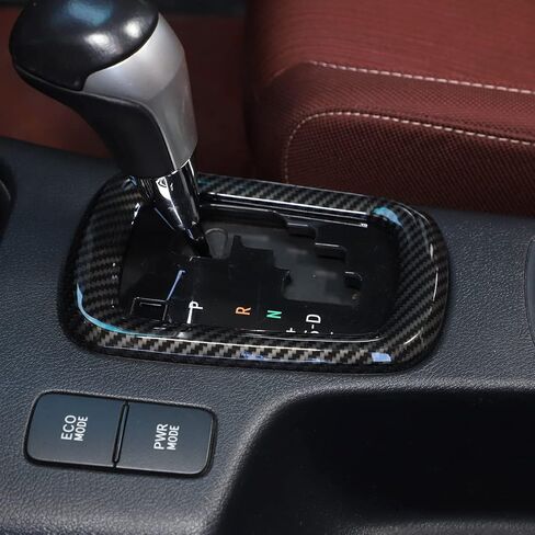 Car ABS Carbon Fiber Control Gears Panel Protective Cover molding Trims Stickers Compatible with Toyota Hilux 2015 2016 2017 2018 2019 2020 2021 in Saudi Arabia