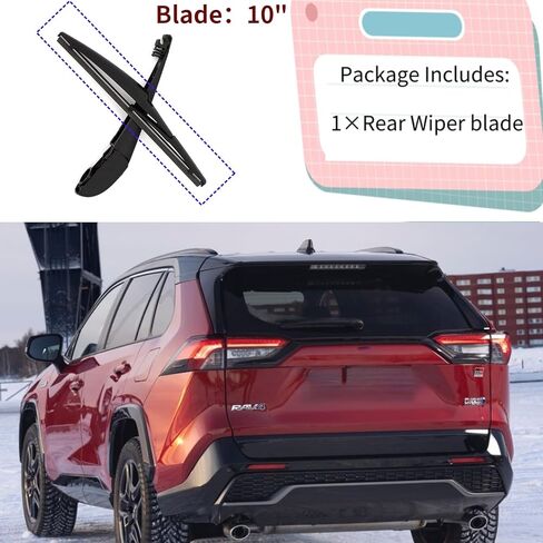 شفرة الممسحة الخلفية لتويوتا RAV4 Prime RAV4 2019-2024 2023 2022 2021 2020 2019 2018 | مناسب تمامًا لموديلات Hybrid XLE LE Platinum Limited XSE Nightshade TRD SE شفرة ممسحة الزجاج الأمامي الخلفي in Kuwait