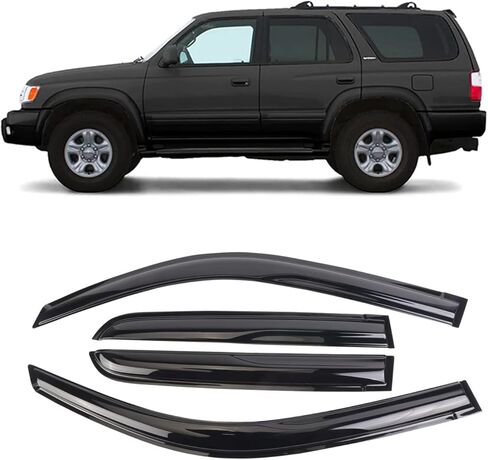 Durable Window Deflector for 1996-2002 Toyota 4 Runner, Original Tape-on Window Visors, Widnow Deflector, rain Guards for Cars, Dark Smoke, 4 PCS WV94751 in Kuwait