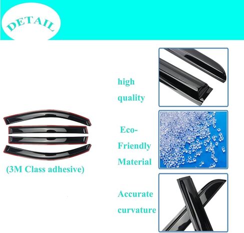 Durable Window Deflector for 1996-2002 Toyota 4 Runner, Original Tape-on Window Visors, Widnow Deflector, rain Guards for Cars, Dark Smoke, 4 PCS WV94751 in Kuwait