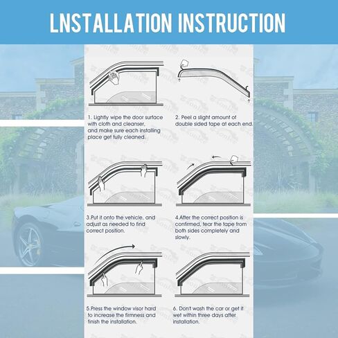 Durable Window Deflector for 1996-2002 Toyota 4 Runner, Original Tape-on Window Visors, Widnow Deflector, rain Guards for Cars, Dark Smoke, 4 PCS WV94751 in Kuwait