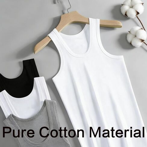 3 Pack Men's Premium Ultra-Soft Cotton Fitted Tank Tops, Workout Casual Breathable Undershirts for Everyday, Gym in Saudi Arabia