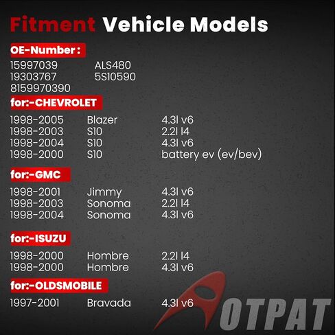 مستشعر سرعة العجلات الأمامية اليسرى أو اليمنى ABS لـ: -Chevy Blazer 1998-2005 4.3L، S10 1998-2004 2.2L 4.3L لـ: -GMC Jimmy 1998-2001 4.3L، Sonoma 2.2L 4.3L لـ: -ISUZU Hombre 98-00 Bravada OE# 15997039 in Saudi Arabia