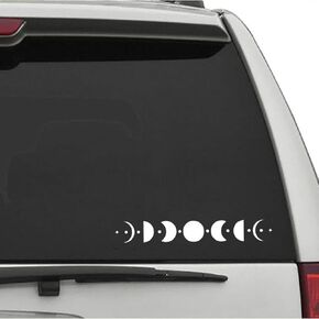 ملصق لاصق على شكل نجمة قمرية لمراحل القمر مناسب للسيارة والشاحنة والباب والكمبيوتر المحمول باللون الأبيض in Kuwait