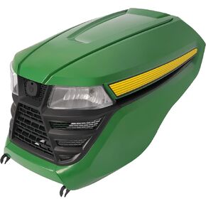 HECASA Complete Hood Kit Hood Side Panel Upper Hood Front Grille w/Headlight Compatible with John Deere X300 X304 X310 X320 X350 X370 X384 X394 Replacement for AUC13489 AUC13490 M168883 M168888 in Kuwait