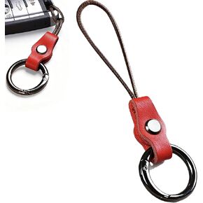 سلسلة مفاتيح جلدية للسيارة، تصميم سهل المشبك مع جلد محبب علوي وخيط شمع فاخر، قوي ومتين in Kuwait