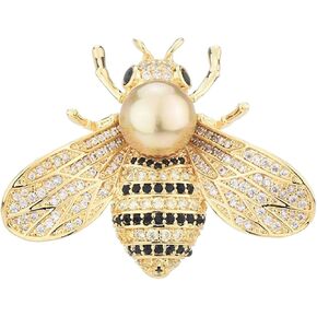 Vintage Crystal Honey Bee Brooches for Women,Sparkly Rhinestone Insect Bee Brooches Charm Faux Pearl Yellow Sun Flower Honeybee Lapel Pins Dress Suit Shirt Prom Party Jewelry in Kuwait