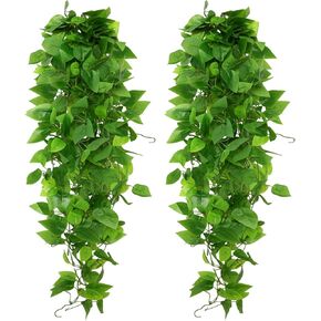 2pcs Fake Hanging Plants Artificial Hanging Plant Faux Greenery Vines for Wall Home Bedroom Living Room Indoor Outdoor Office Decor in Kuwait
