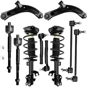 Front Struts Complete Assembly with 10Pcs Suspension Kits Compatible w/ 2007-2012 for Nissan for Versa Replace Control Arms Sway Bar Links Tie Rods in Kuwait