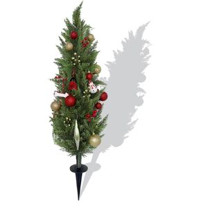 45Inch Outdoor Christmas Tree Stake with 41 Ornaments & Decorations-Weather-Resistant Holiday Lawn Decor-Mini Christmas Tree Ground Stake for Yard Garden Pathway Decor (115CM) in Kuwait